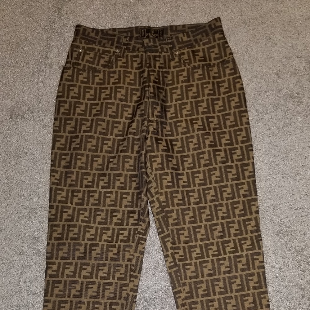100% Authentic Fendi FF Zucca Monogram Pants